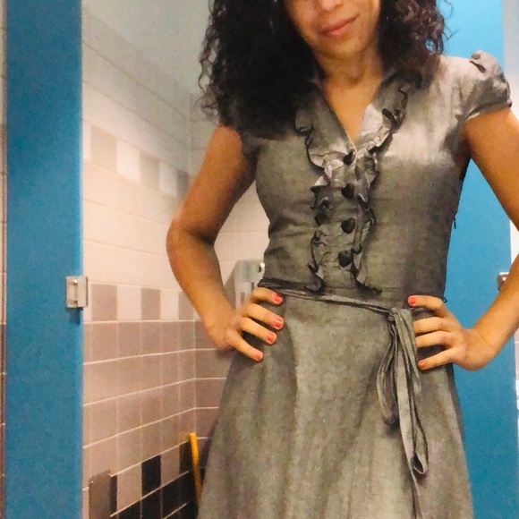 Modcloth Gray Vintage Dress, SMALL - Picture 4 of 6